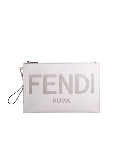 fendi white clutch|Fendi clutch for sale.